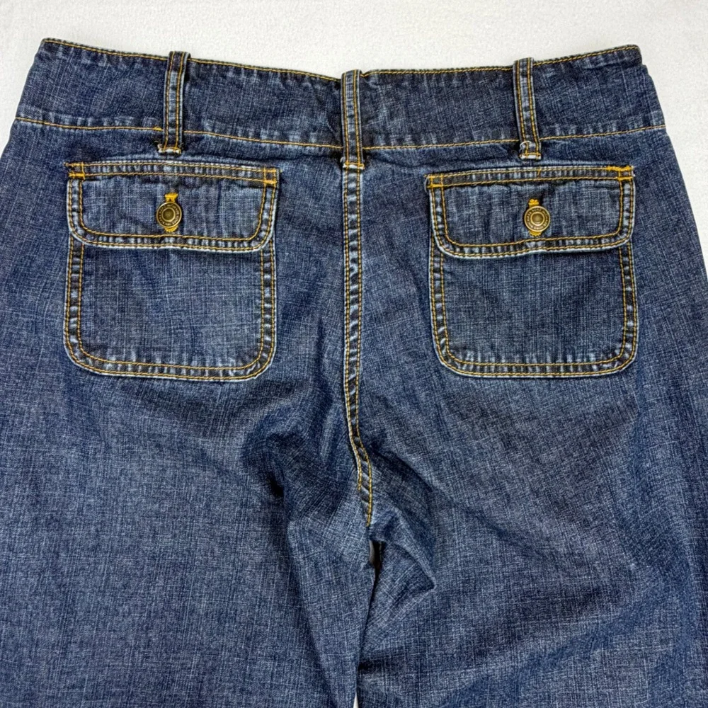 Michael Kors Womens Dark Wash Wide Leg Denim Jeans Blue Size 6 Trouser Style